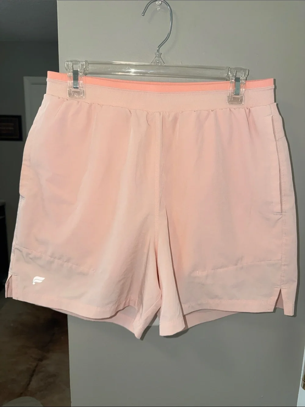$70 Fabletics The Fundamental Short II Lined 5in in pink buttercream M
